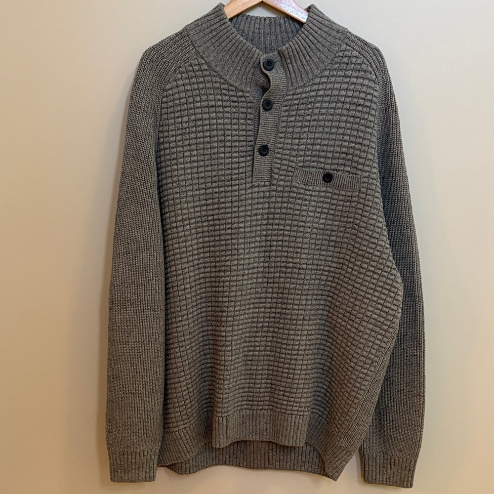 Duluth Trading Co burly button mock sweater size 2XL